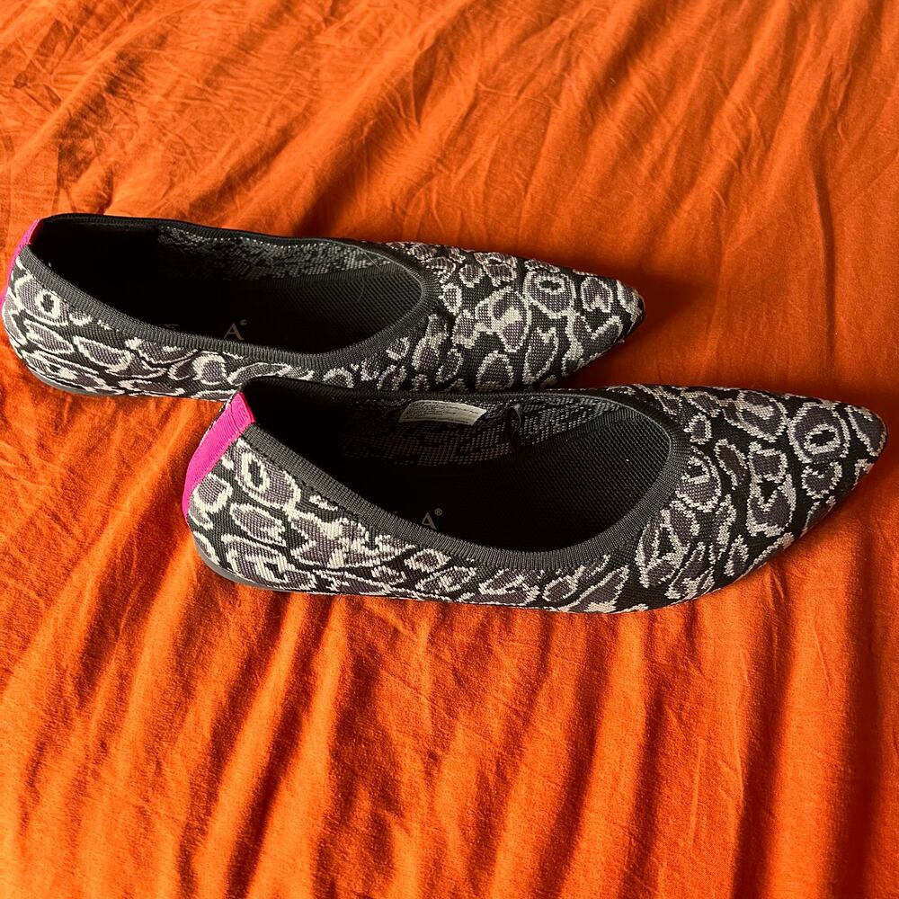 SERRA ALDI RECYCLED SLIP-ON FLATS/SHOES, WOMENS SIZE 8, 703516, BLACK/GRAY - Picture 4 of 4